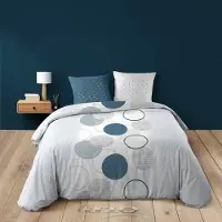 Douceur d'intérieur Parure de lit - - Voie Lactee Bleu - Coton - 260x240cm - Bleu