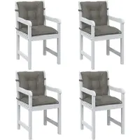 vidaXL Coussins de chaise basse 4 pcs. Gris foncé 100x50x7 cm Tissu