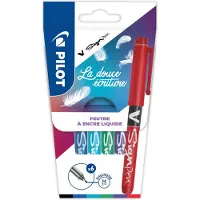 Pilot Pochette de 6 V-Sign Pen (Noir, Bleu, Rouge, Vert, Violet, Turquoise)
