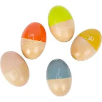 Small Foot Design Instrument de musique - COMPANY - Oeufs sonores Groovy Beats - 5 oeufs - Bois massif - 12 mois+