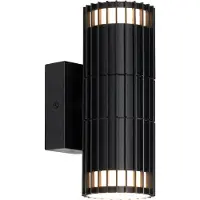 QAZQA Applique murale d’extérieur design noir 2 lumières IP44 - Boris