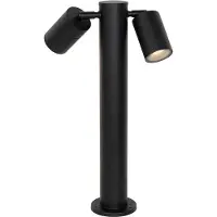 QAZQA Lampadaire d’extérieur noir 45 cm IP44 réglable 2 lumières - Duo