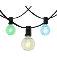 QAZQA Guirlande lumineuse d'extérieur 10m avec LED 10 lumières RGBW solaire - Russell
