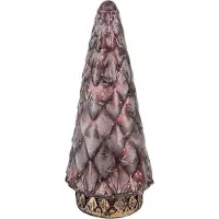 Clayre & Eef Décoration de Noël avec éclairage LED Sapin de Noël Ø 11x24 cm Verre rouge