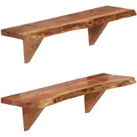 vidaXL Étagères murales 2 pcs 60x20x18 cm Bois d'acacia massif