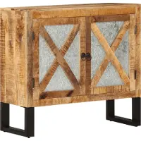 vidaXL Buffet 80x30x71 cm Bois de manguier massif rugueux et métal