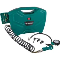 Vonroc Compresseur portable 1100W - 8 bar | Sans huile - 11 accessoires incl.