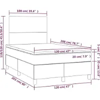 vidaXL Lit Boxspring Matelas Cappuccino-Brun 120x200cm Similicuir