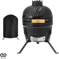 Infinity Goods Kamado BBQ Egg - 13 Inch - Couvercle inclus - Charcoal BBQ - Ø 27 CM - Noir