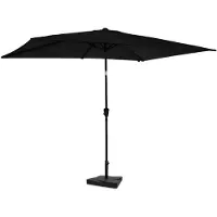 Vonroc Parasol Rapallo 200x300cm - Parasol Premium - Anthracite/Noir | Pied en béton 20 kg inclus