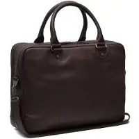 The Chesterfield Brand Sac ordinateur 15-15.6 pouces Boston - Cuir véritable - Brun foncé