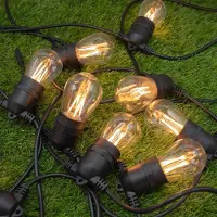 LumenXL Guirlande guinguette solaire de 10 mètres avec ampoules de 20 W et panneau solaire de 20 W