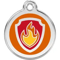 Red Dingo Etiquette d'identification pour collier The Paw Patrol Marshall taille M