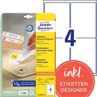 Avery Étiquettes multifonctionnelles universelles , 99,1 x 139 mm, amovible