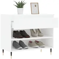 vidaXL Armoire à chaussures Blanc 70x36x60 cm Bois d'ingénierie