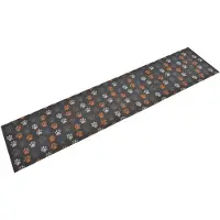 vidaXL Tapis de cuisine lavable impression de pattes 60x300 cm velours