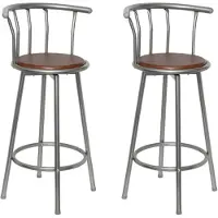 vidaXL Tabouret de bar 2 pcs. Brun acier