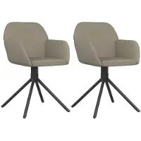 vidaXL Chaise de salle à manger 2 pcs. Pivotantes Gris clair Velours