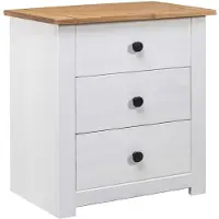 vidaXL Table de chevet Blanc 46x40x57 cm Pin Gamme Panama