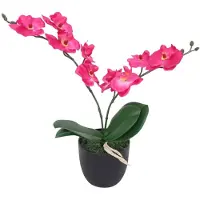 vidaXL Plante artificielle avec pot Orchidée 30 cm Rouge