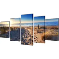 vidaXL Set de toiles murales imprimées Plage de sable 200 x 100 cm