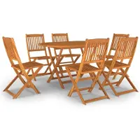 vidaXL Ensemble de jardin 7 pièces en bois massif d'acacia