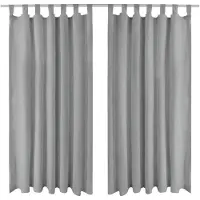 vidaXL Rideau occultant avec boucles 2 pcs 140 x 225 cm Gris