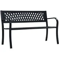 vidaXL Banc de jardin noir 120 cm acier