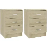 vidaXL Tables de chevet 2pcs chêne sonoma 38x35x56cm bois d'ingénierie