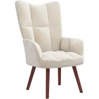 vidaXL Fauteuil relax blanc crème velours