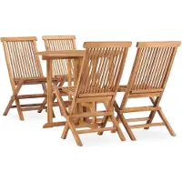 vidaXL Ensemble de jardin 5 pièces pliable en teck massif
