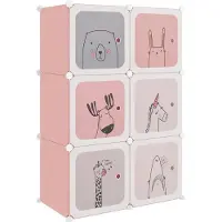 vidaXL Armoire de rangement pour enfants avec 6 cubes Rose PP