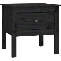vidaXL Table d'appoint Noir 50x50x49 cm Bois massif de pin