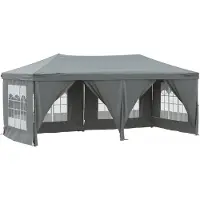 vidaXL Tente de réception pliante avec parois latérales anthracite 3x6 m