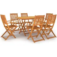 vidaXL Ensemble de jardin 7 pièces en bois massif d'acacia