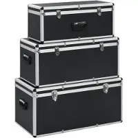 vidaXL Valises de rangement 3 pcs. noir aluminium