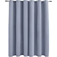vidaXL Rideau occultant avec anneaux en métal Gris 290x245 cm
