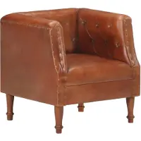 vidaXL Fauteuil marron cuir véritable