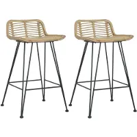 vidaXL Tabouret de bar 2 pcs. en rotin naturel