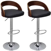 vidaXL Tabouret de bar 2 pcs. en bois courbé