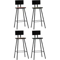 vidaXL Tabouret de bar 4 pcs. Vieux bois massif
