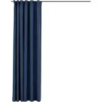vidaXL Rideau occultant d'aspect de lin avec crochets Bleu 290x245 cm