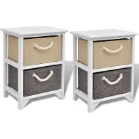 vidaXL Table de chevet 2 pcs Bois