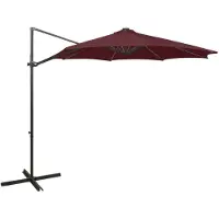 vidaXL Parapluie avec éclairage LED 300 cm rouge bordeaux