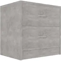 vidaXL Table de chevet Gris béton 40x30x40 cm Bois d'ingénierie