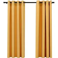 vidaXL Rideaux occultants Aspect lin à œillets 2 pcs Jaune 140x175 cm