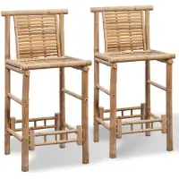 vidaXL Tabouret de bar 2 pcs. Bambou