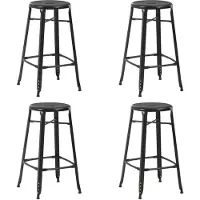 vidaXL Tabouret de bar 4 pcs. noir acier