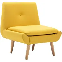 vidaXL Chaise rembourrée Tissu jaune