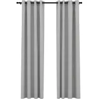 vidaXL Rideaux occultants Aspect lin avec œillets 2 pcs Gris 140x225cm